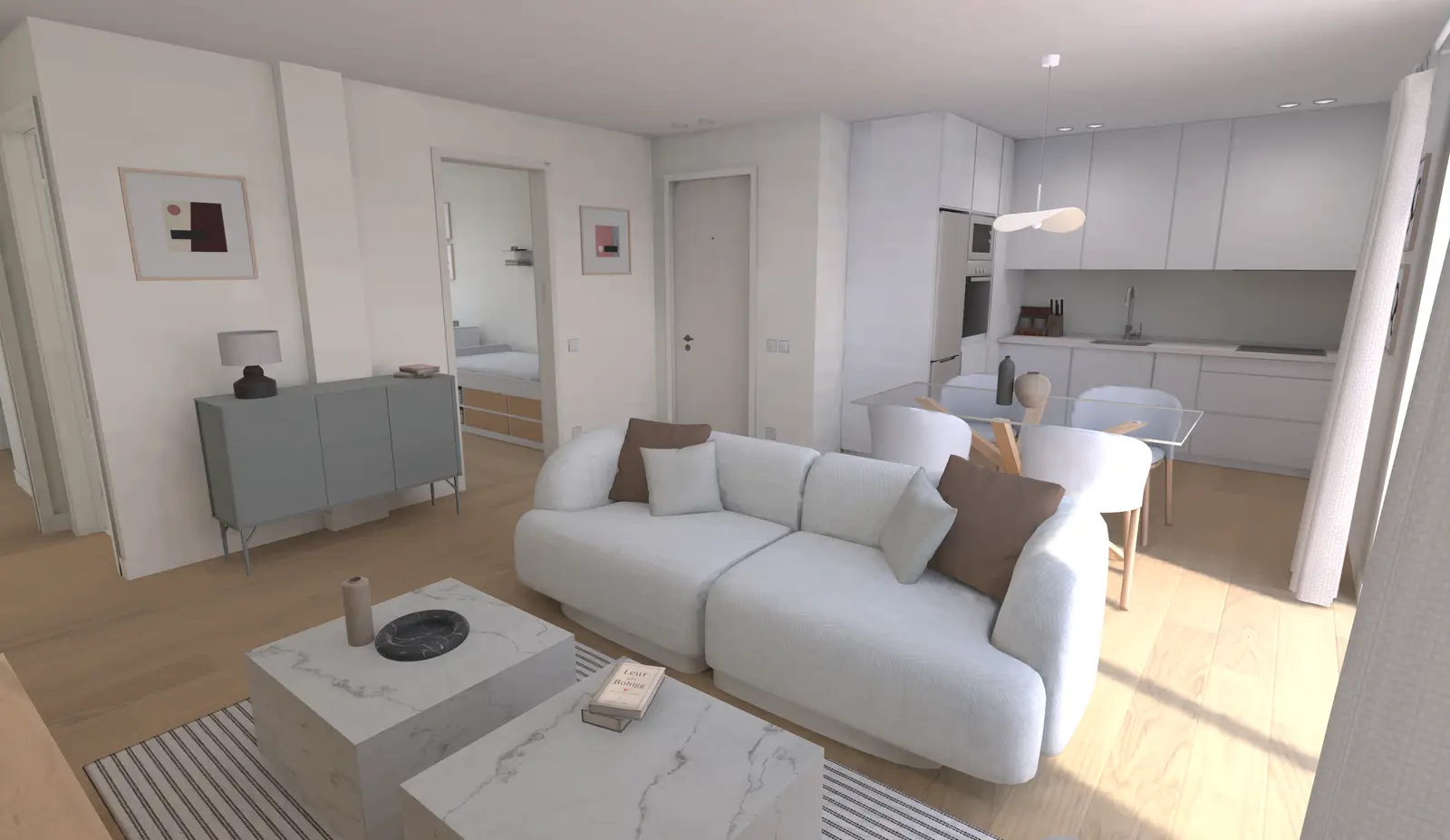 Render de una casa de Dos Valles I